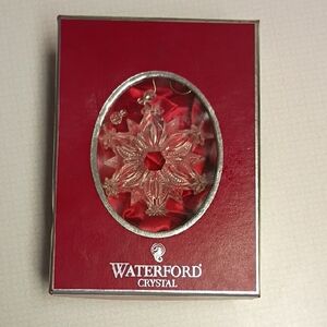 RARE...Waterford Crystal Clear Star Ornament in Red Box 2008